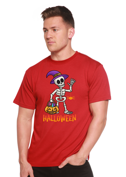 Camiseta gráfica unisex de manga corta de bambú-viscosa/algodón orgánico "Happy Halloween"