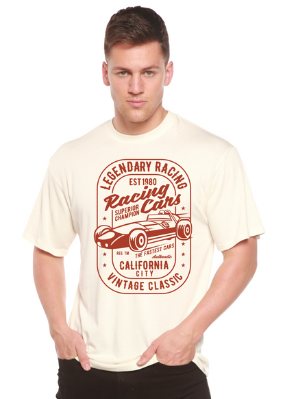 T-shirt à manches courtes en bambou-viscose et coton biologique pour homme avec motif « Voitures de course légendaires »