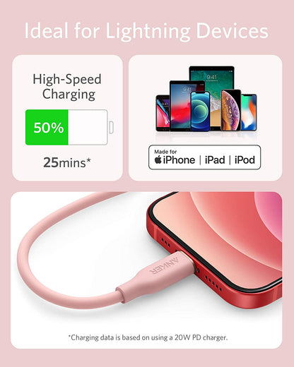 Anker <b>641</b> Cable USB-C a Lightning (Flow, 0.9 m de silicona)