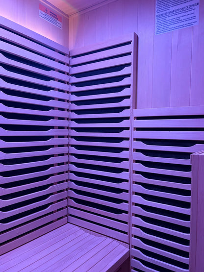 Blisspod | Milano | Full Spectrum Sauna | Canadian Hemlock Wood | Ultra Low EMF | 5 Far Infrared & 1 Red Glass Heater | Chromotherapy | Upto 2 Person