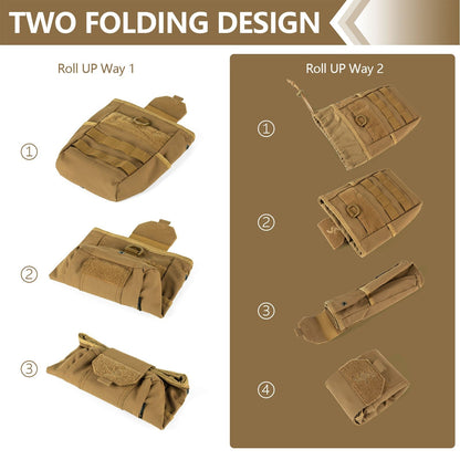 Tactical Dump Pouch Molle Storage Bag Tactical Waist Bag, Drawstring Folding Magazine Dump Bag