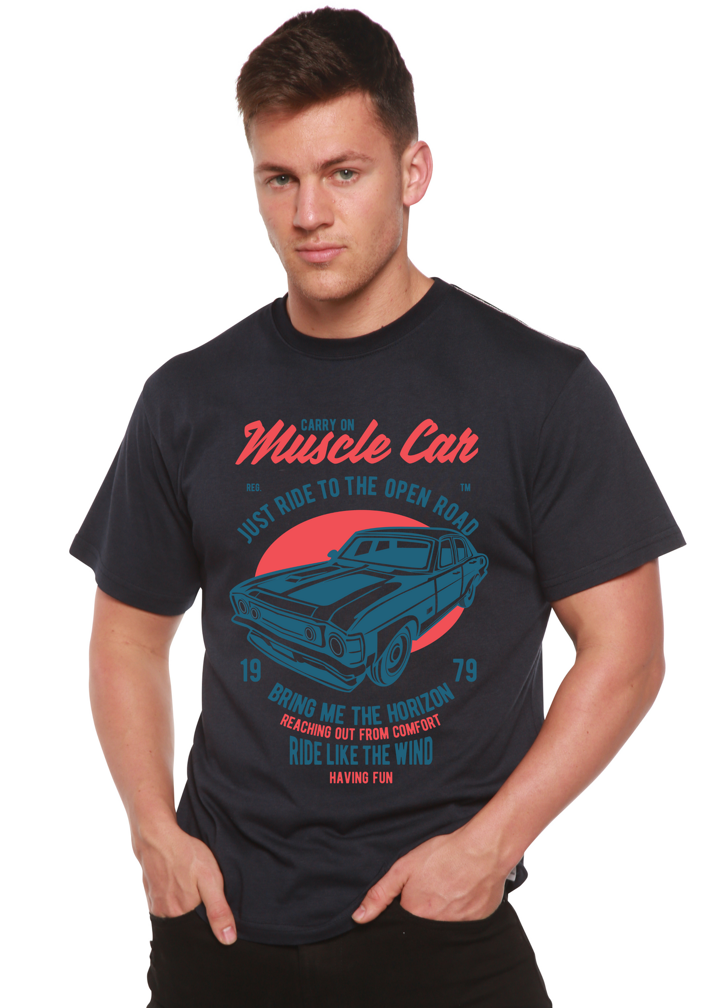 T-shirt à manches courtes Muscle Car Spun Bamboo® en viscose de bambou/coton biologique pour homme