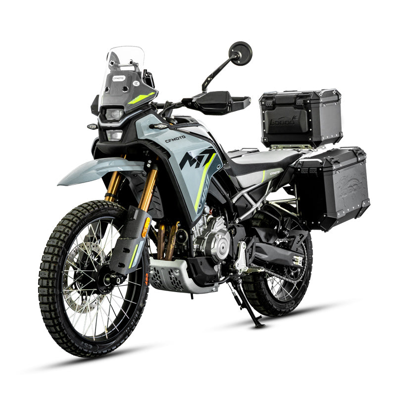 LOBOO Aluminum Side Panniers, Top Case & Mounting Rack System for CFMOTO 450MT (2024-)