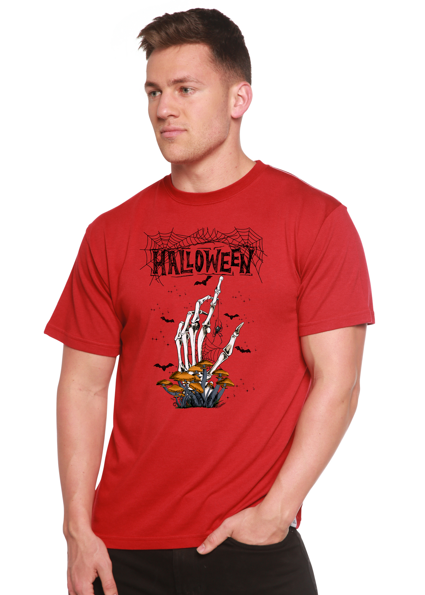 Camiseta gráfica de manga corta de bambú/viscosa y algodón orgánico para hombre - Halloween