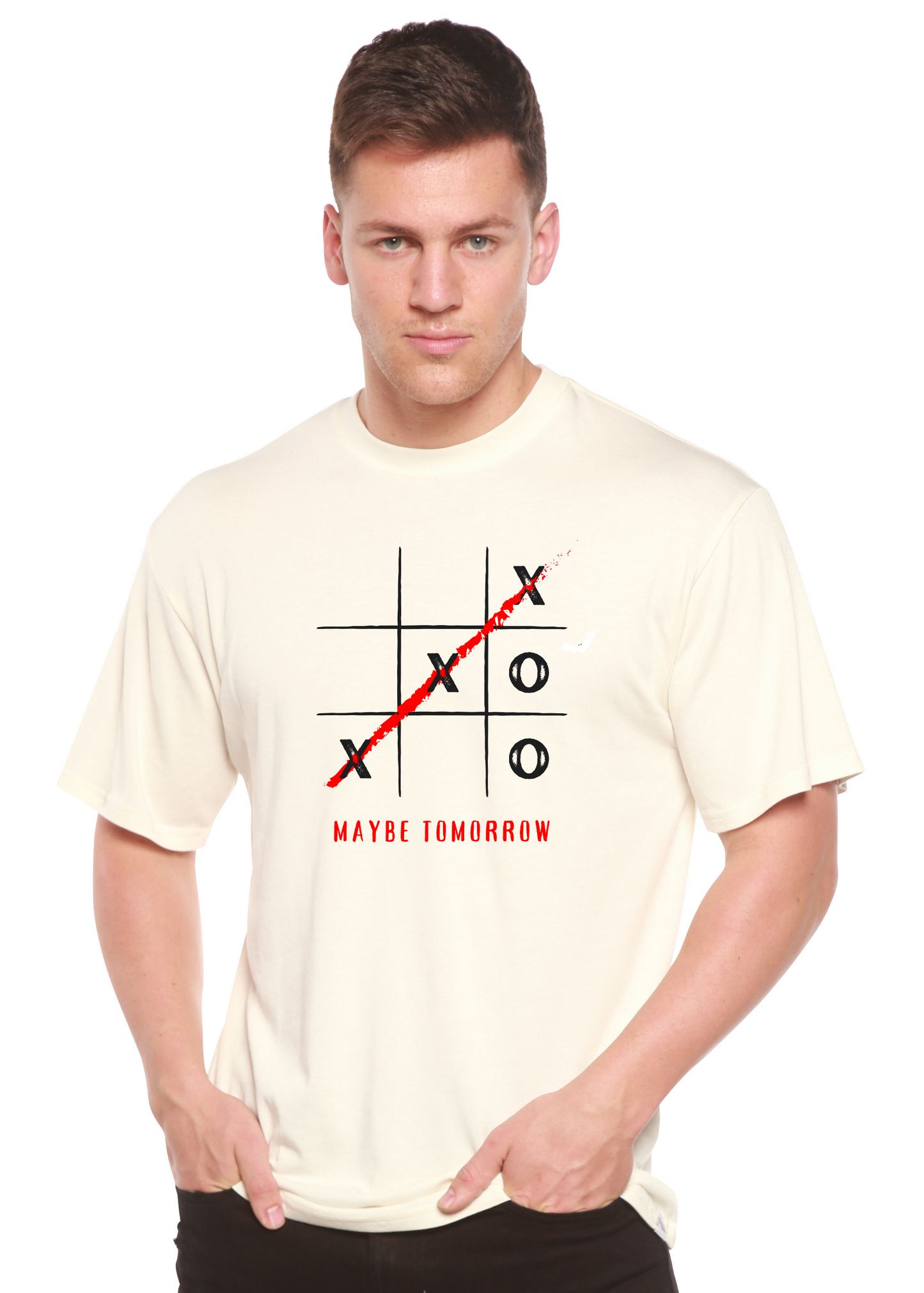 T-shirt graphique unisexe en bambou/coton Maybe Tomorrow