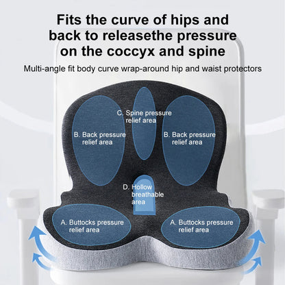 Memory Foam Seat Cushion with Lumbar Support for Office Chair