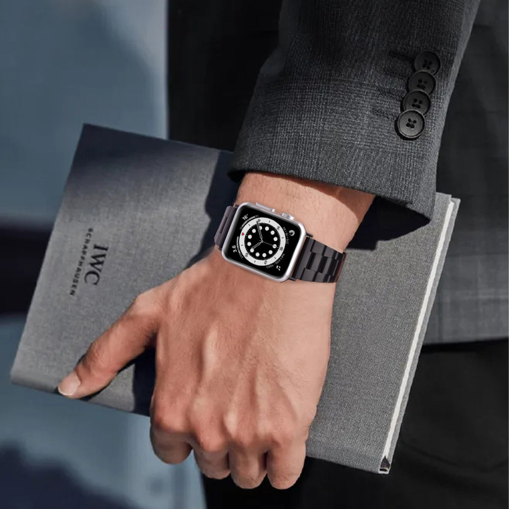 Classic Stainless Steel Metal Slim Band for Apple Watch, Black
