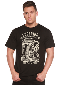 T-shirt graphique à manches courtes en viscose de bambou et coton biologique pour homme Superior Motorcycle Spun Bamboo®