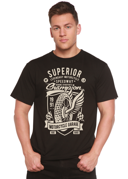 T-shirt graphique à manches courtes en viscose de bambou et coton biologique pour homme Superior Motorcycle Spun Bamboo®
