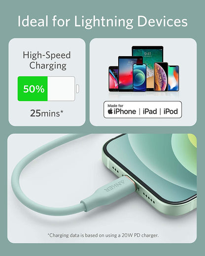 Anker <b>641</b> Cable USB-C a Lightning (Flow, 0.9 m de silicona)