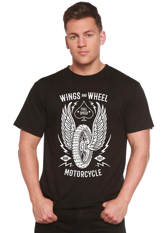 Camiseta gráfica de manga corta para hombre Wings And Wheel Spun Bamboo® de bambú viscosa/algodón orgánico