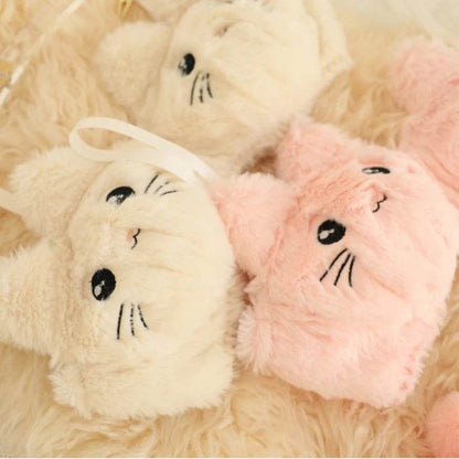 2-Piece Anime Lingerie Set – Soft Plush Bra & Panty with Cartoon Cats Design for Women & Girls