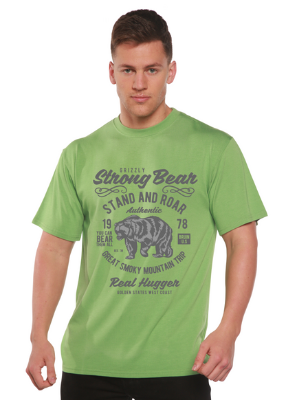 T-shirt graphique Strong Bear en bambou/coton bio à manches courtes pour homme