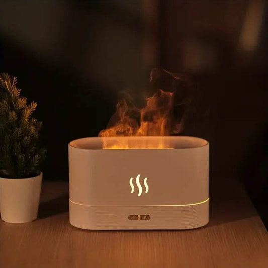 Simulated Flame Aroma Diffuser & Ultrasonic Cool Mist Maker – LED Bonfire Humidifier