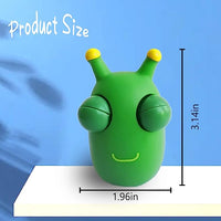 12PCS Funny Grass Worm Pinch Toy, Green Eye Bouncing Worm Squeeze Toy, Novelty Fun Squeeze Stress Relief Toys For Adults Kids Gift Cool Gadgets