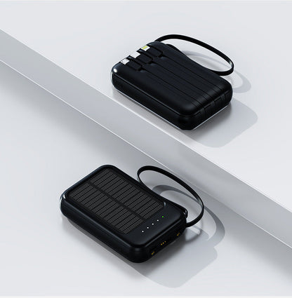 Solar Charging Unit With Cable Camping Portable Large Capacity Mobile Power Supply