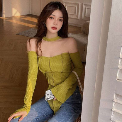Women's One-Shoulder Knit Top