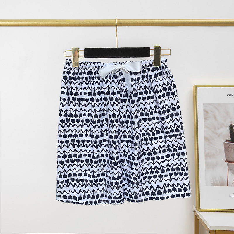 Pantalon de pyjama en soie de coton pour femme, short d'été fin et décontracté