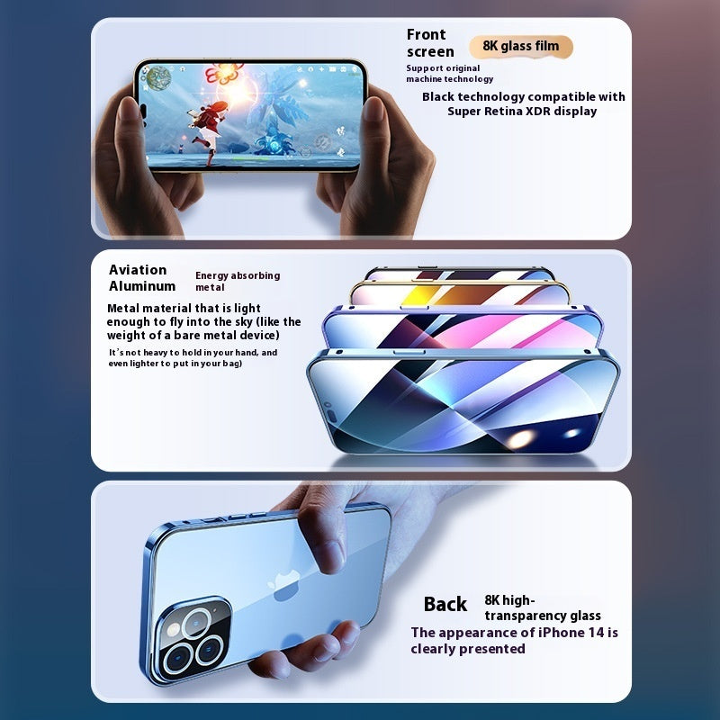 Double-Sided Glass Magnetic iPhone 16 Case – Ultra-Thin Drop Protection | Privacy & Standard