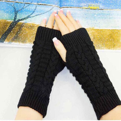 Guantes populares cálidos sin dedos de invierno para mujer