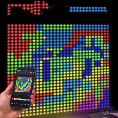 Rideau intelligent Lumière RGB Couleur fantôme Contrôle des points Fil en cuir Lumière Bluetooth Programmation DIY Sous-titre lumineux
