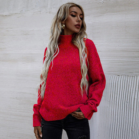 Loose Round Neck Pullover Cable-knit Sweater Women's Clothing