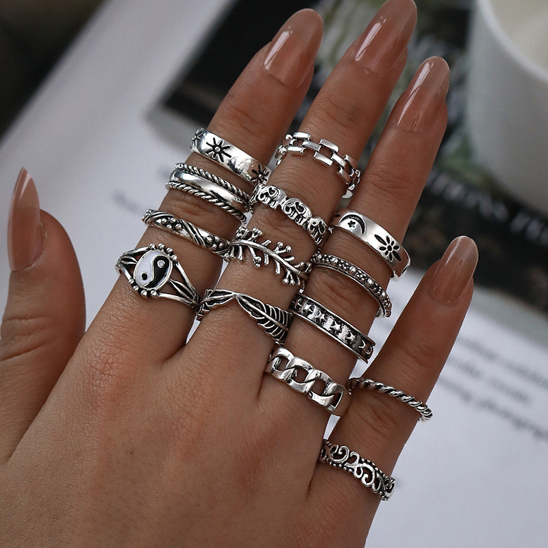 Women's Vintage Water Drop Diamond Ring Suit
