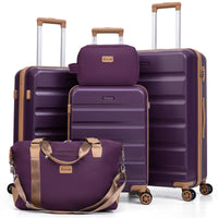 Eeeza Luggage Sets 5 Piece Suitcases with Wheels ABS Hard Case Luggage with TSA Lock Spinner Wheels Carry On Luggage Set (20/24/28 inch)