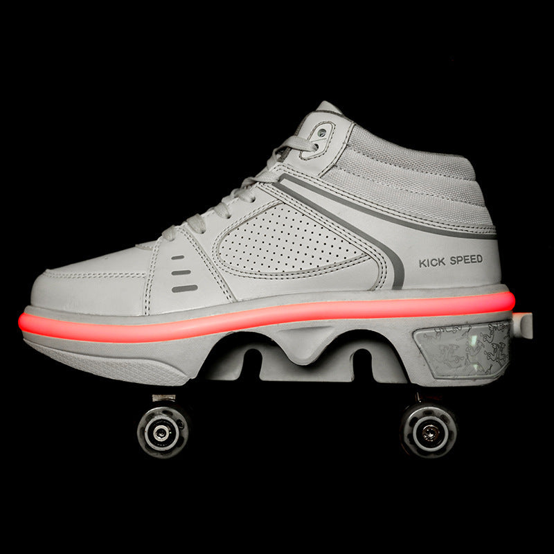 Patines de Rodillo con Ruedas de Deformación, Doble Fila