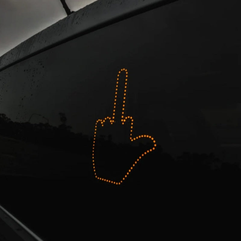 Drôle nouvelle lumière de geste éclairée par LED, lumière de doigt de voiture avec télécommande, panneaux de colère de la route, lumière de geste de doigt du milieu, lampe à main