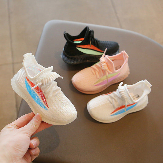 Zapatillas deportivas infantiles, tipo "Coconut Shoes", de tejido volador transpirable, blancas informales