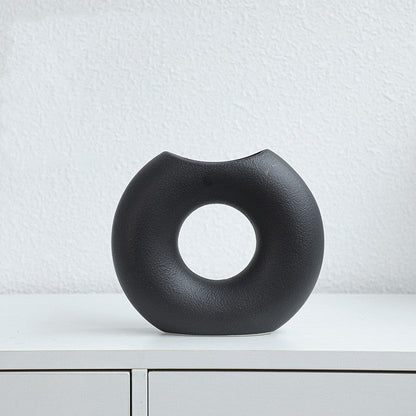 Vase en céramique style nordique, forme demi-cercle, créatif