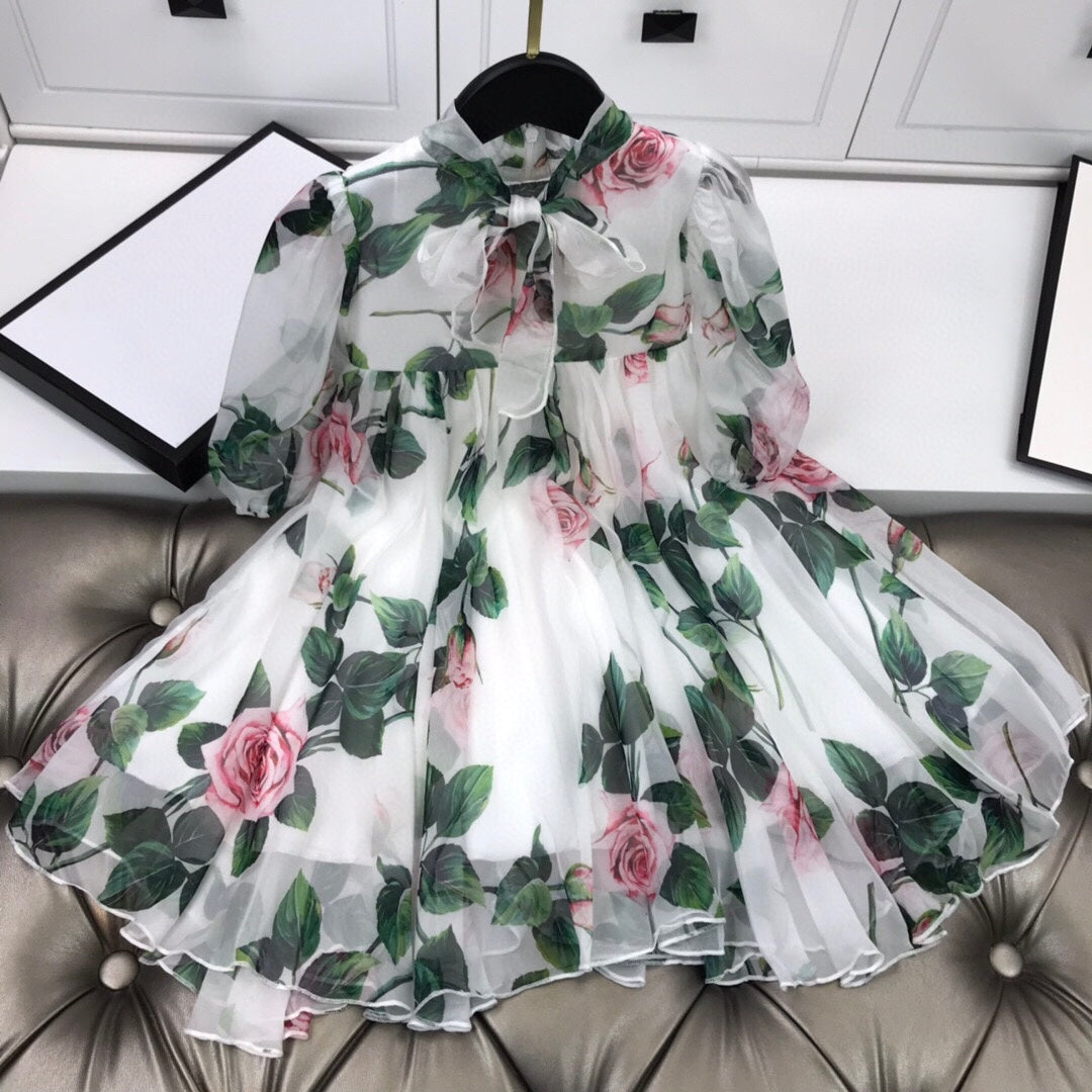 Vestido de alta gama personalizado para niñas para primavera y verano
