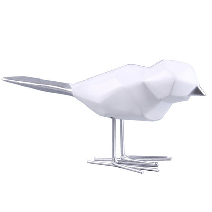 Gold And Silver Crafts Gift Origami Bird Hallway Home Resin Decorations