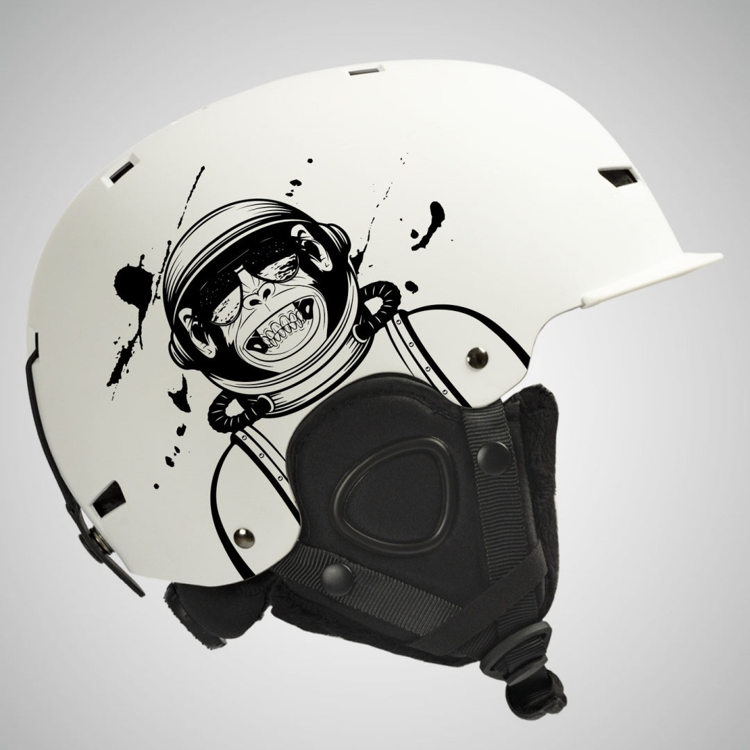 Casque de ski intégré avec lunettes de protection simples et doubles pour adultes