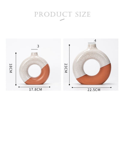 Laterite Half Glazed Round Ceramic Vase Office Desktop Soft Board Room Window