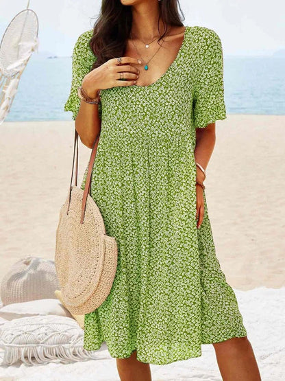 V-neck Plus Size Loose Women's Dress