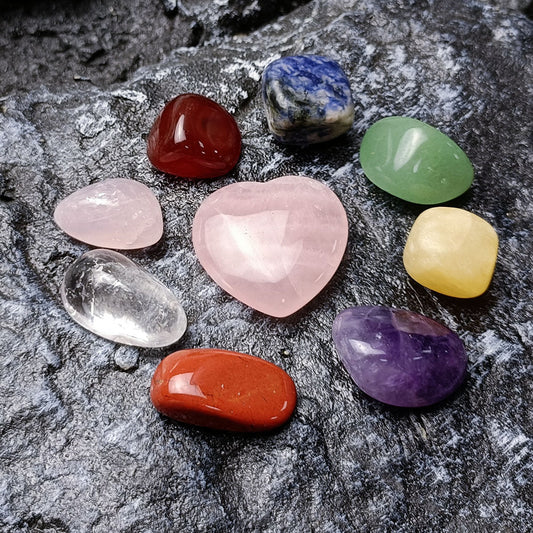 Caja de regalo de conjunto de piedras naturales irregulares de colores