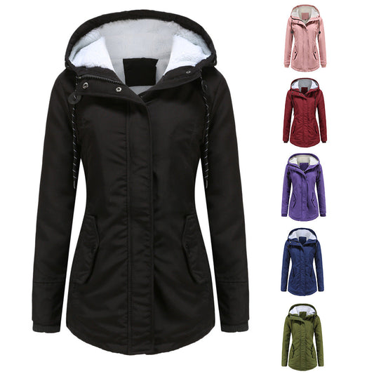 Nouveau Manteau Chaud Style Automne Hiver Femme Taille Européenne Épaissi Plus Velours Coton