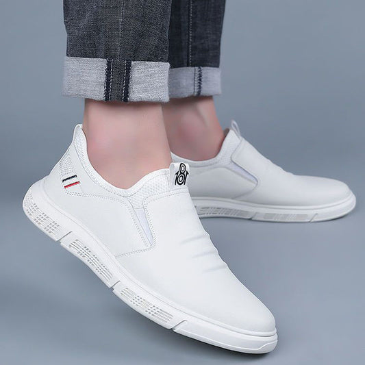 Chaussures plates pour hommes, noires et blanches, pour la marche