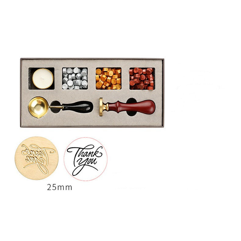 Ensemble complet de coffrets cadeaux avec tête de sceau en cire