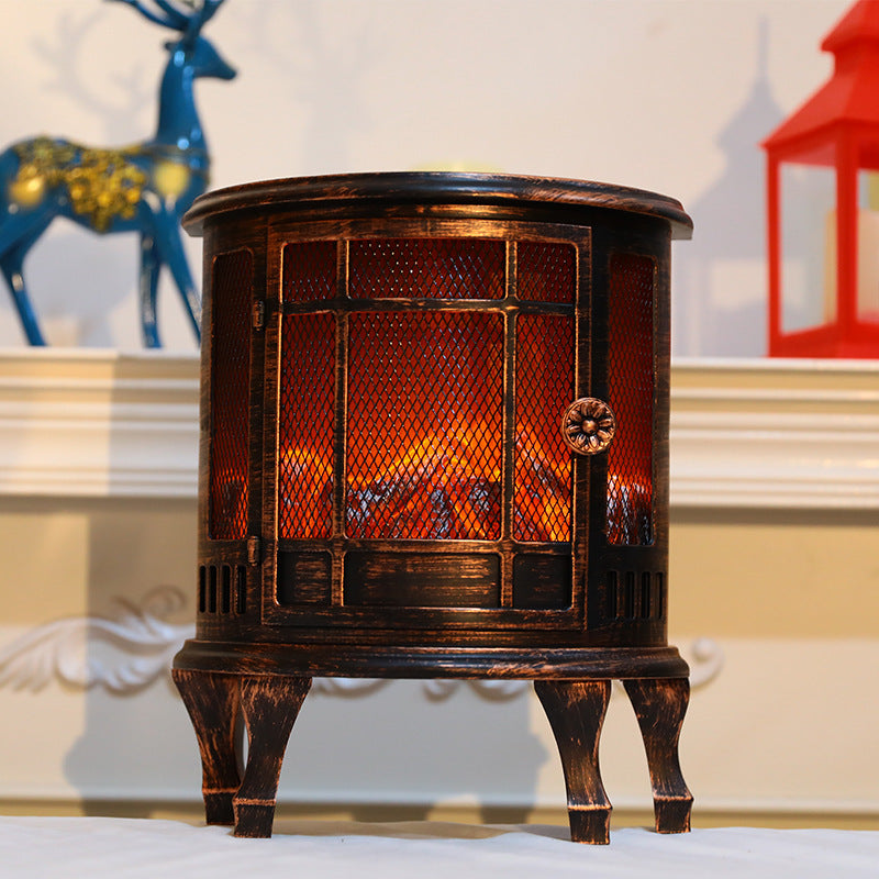 Decoraciones de brasero, chimenea navideña, linterna de carbón