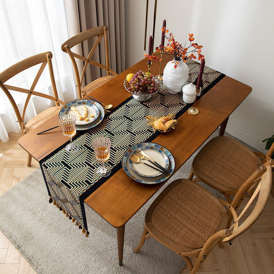 Mantel Sólido de Jacquard para Mesa de Té