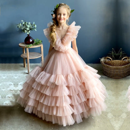 Fée Jupe Fille Poudre Robe Bleue Jupe Robe De Spectacle Petite Traîne