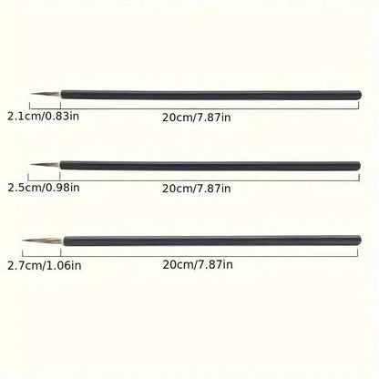 6-Piece Chinese Calligraphy Brush Set | Traditional Weasel, Mouse Whisker, and Stone Badger Hair Painting Pens with Bamboo Handles