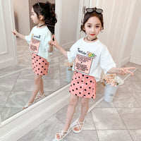 Ensemble deux pièces fille t-shirt manches courtes