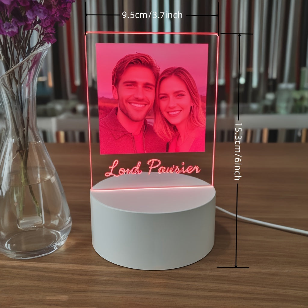 Veilleuse LED photo personnalisée – Lampe de table personnalisée, cadeau pour petite amie ou femmes