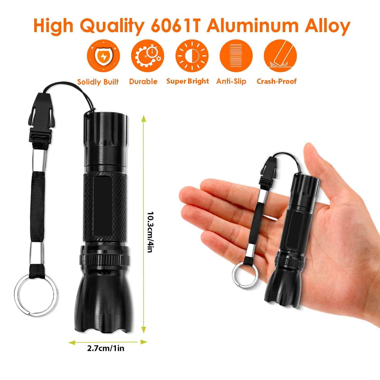 Tactical LED Pen Flashlight — High Lumen Handheld Light for Camping, Hiking, Cyc