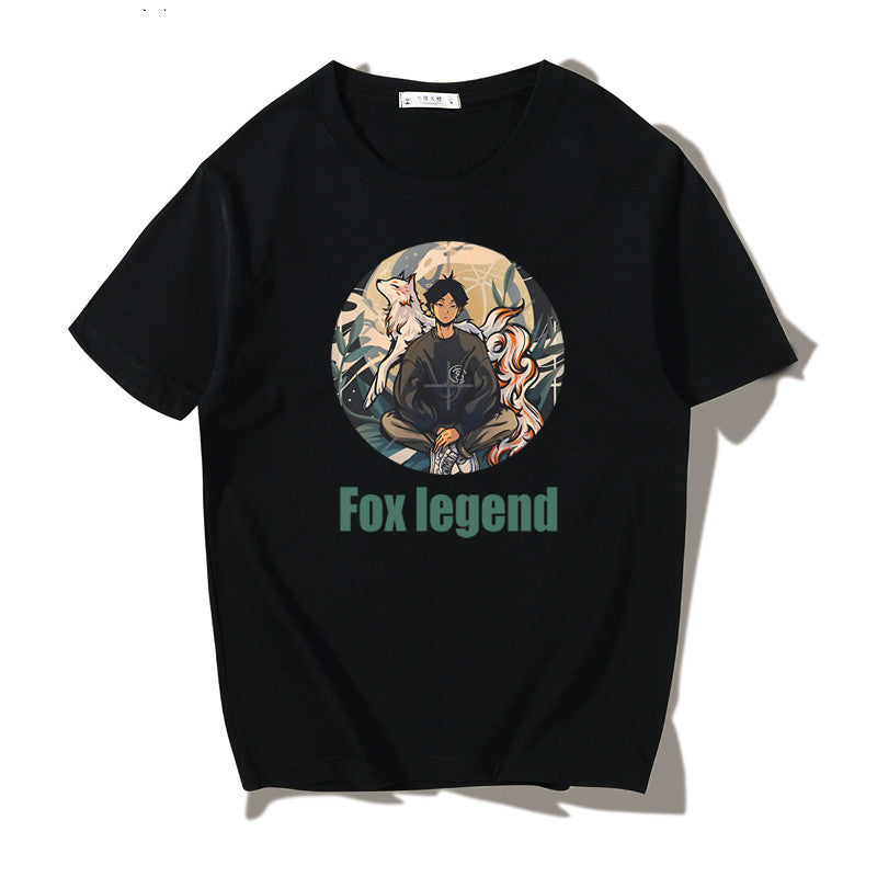 Japanese Harbor Style Men's Cotton T-Shirt – Loose Print Crew Neck | S–5XL