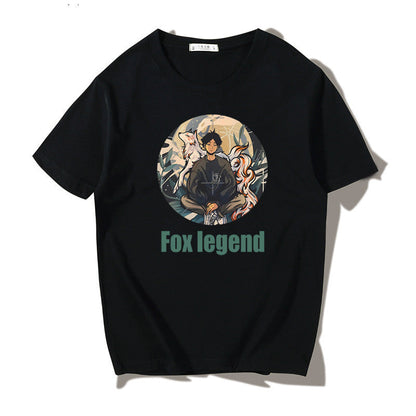 Japanese Harbor Style Men's Cotton T-Shirt – Loose Print Crew Neck | S–5XL